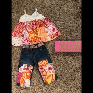 Custom boutique tank and Capri set-euc